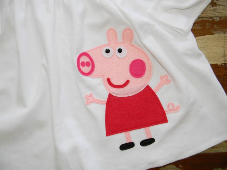 Peppa Pig Birthday, Peppa Pig Personalized Dress, 4 Dress Colors, Long, Short Sleeved or Sleeveless, 3-6m to 8yrs, Peppa and George Birthday afbeelding 6
