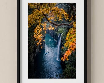 Japan Photo Poster: Takachiho Gorge in Fall, Kyushu I Fine Art Print