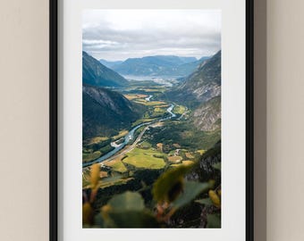 Norway Photo Poster: Winding river in Southern Norway I Fine Art Print
