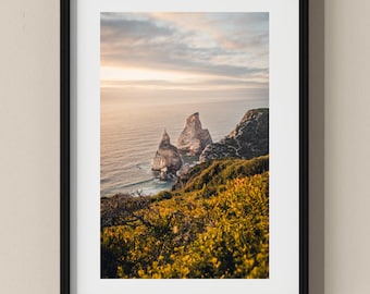 Portugal Photo Poster: Sunset at the beach (Praia da Ursa) I Fine Art Print