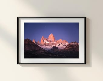 Patagonia Photo Poster: Stars over Fitz Roy, Argentina I Fine Art Print