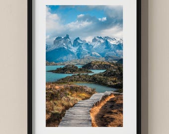 Patagonia Photo Poster: Hiking through Torres del Paine, Chile I Fine Art Print