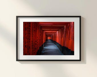 Japan Photo Poster: Red Torii Gates in Kyoto I Fine Art Print
