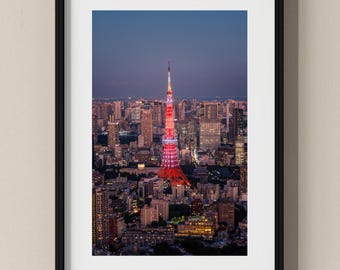 Japan Photo Poster: Tokyo Tower at dusk I Fine Art Print