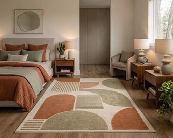 Hand Tufted Wool Area Rug, Modern Abstract Geometric Living Room Carpet Custom Size Rug