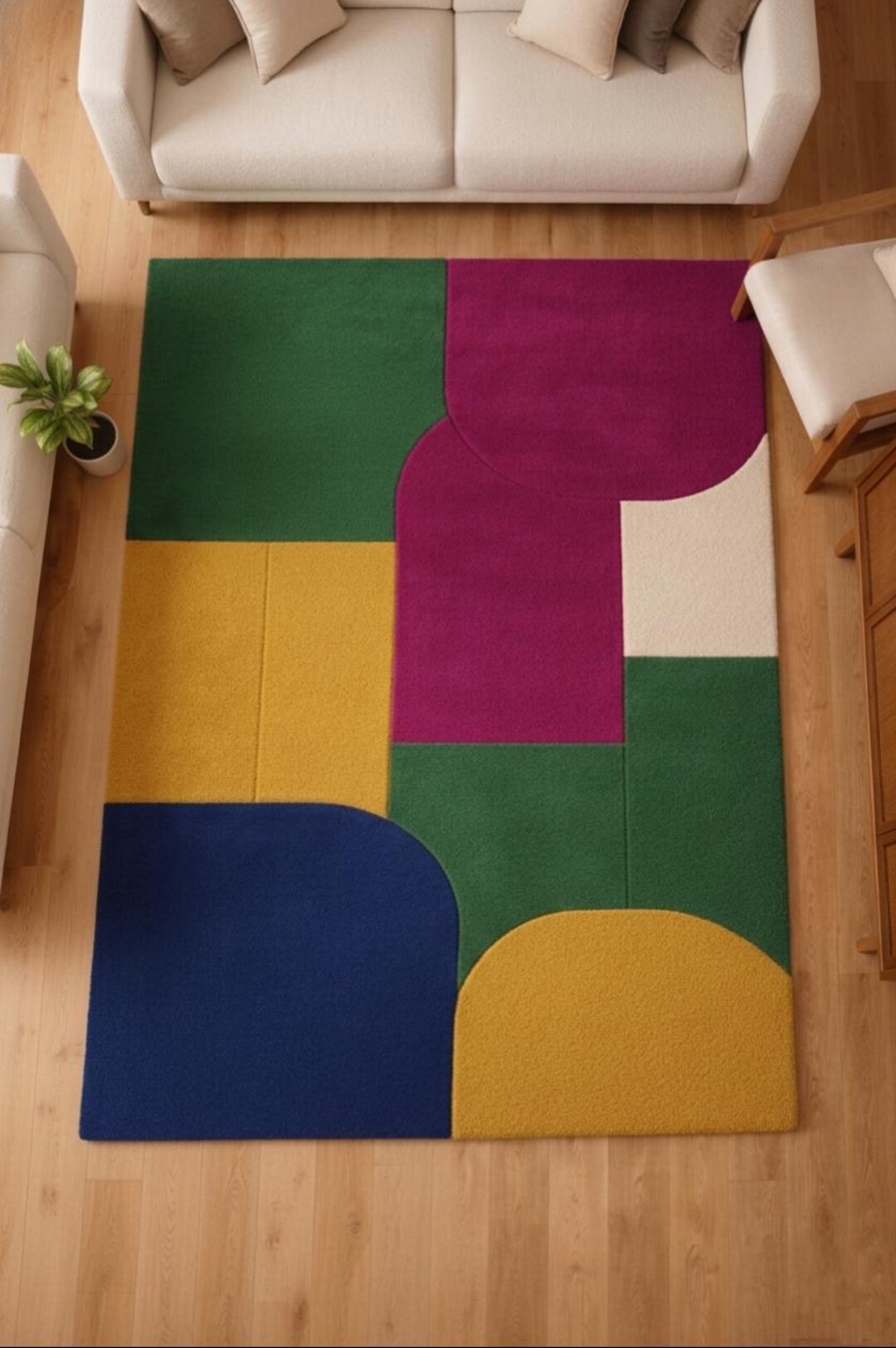 Hand Tufted Colorful Abstract Rug | Modern Artistic Carpet | Luxury ...