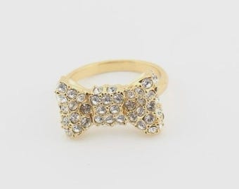 Kate Spade New York Gold Tone Bow Fashion Ring Size 6