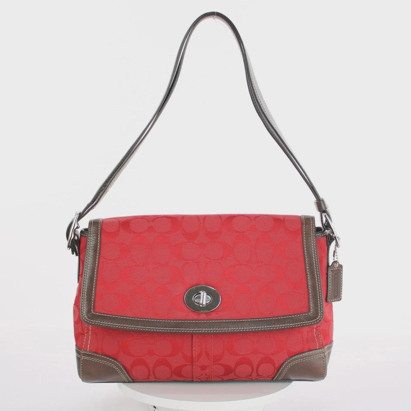 バッグ COACH soho doublepocket handbag red rare バッグ COACH soho doublepocket handbag red rare Vintage Cherry Red