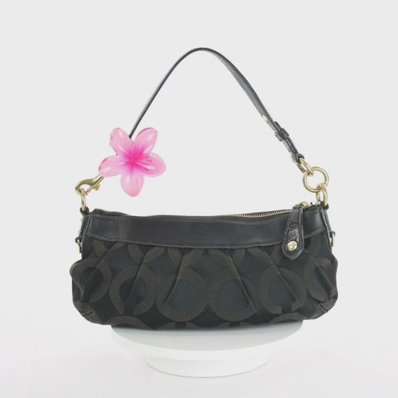Coach Vintage Y2K Madison Op Art Black Signature Hobo Demi Handbag