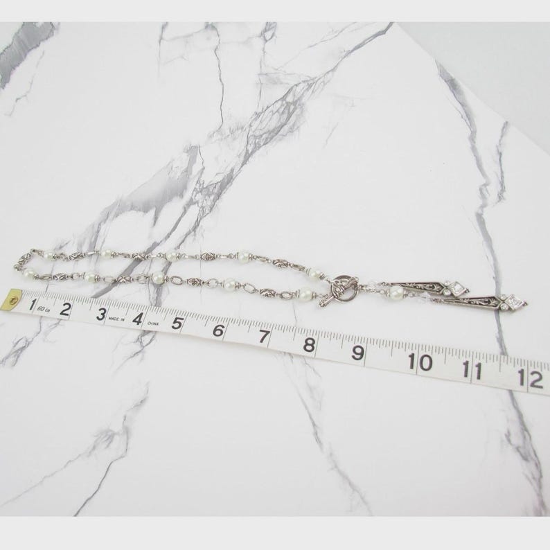 Brighton Silver Tone Beaded Toggle Necklace with Drop Charms image 8