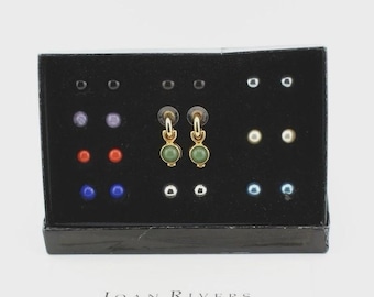 Joan Rivers Classics Collection Gold Green Changeable Earring