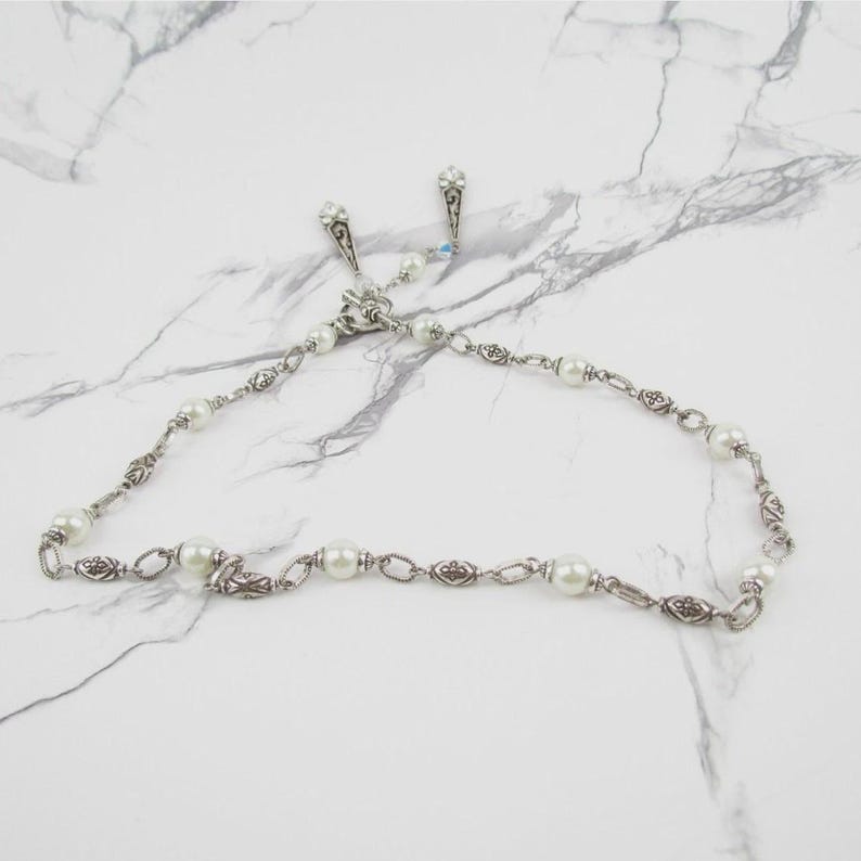Brighton Silver Tone Beaded Toggle Necklace with Drop Charms image 5
