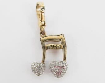 JUICY COUTURE Pave Music Note Charm Gold Tone in Box YJRUS052