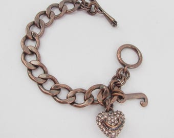juicy Couture Rose Gold Heart Charm Bracelet