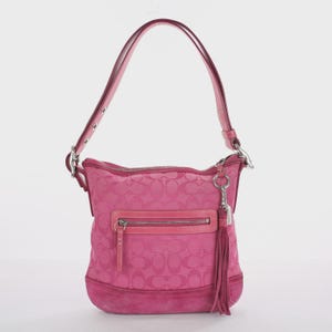 Coach Vintage Y2K Hamptons Signature Jacquard Hot Pink Suede 