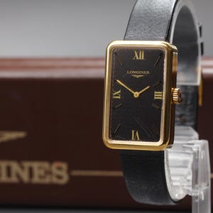 Vintage "Exc+5"Longines Rectangular 5602 Gold 20mm Womens Manual Watch From JAPAN #5932