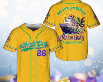 Personalized Mardi Gras Cruise Jersey, Custom Name Ship Carnival Outfit, New Orleans Krewe Vacation Gift