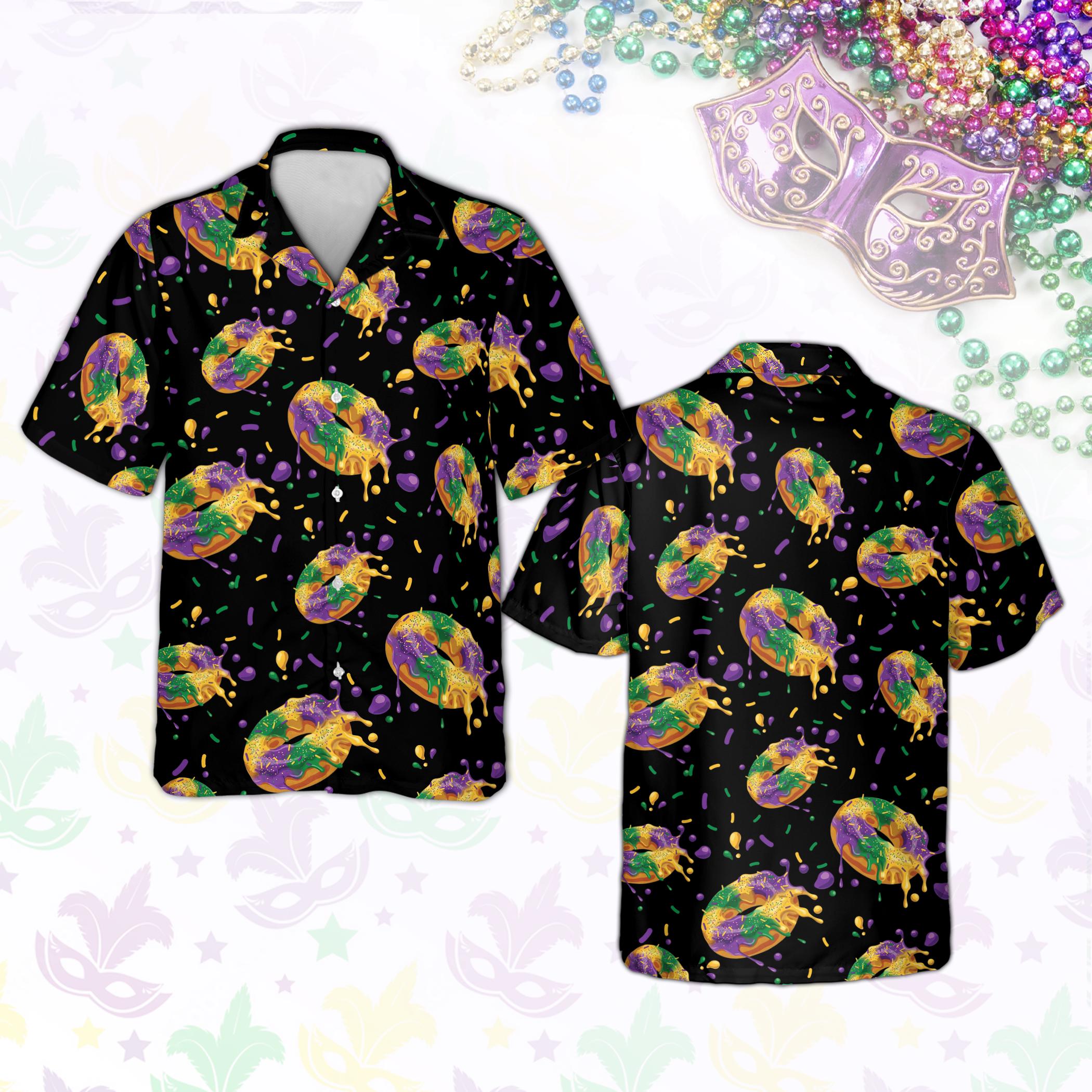Mardi Gras King Cake Hawaiian Shirt for Kids, Louisiana New
