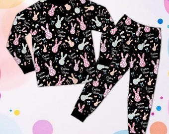 Christian Easter Lamb Pajamas, Religious Cross Nightwear, Personalized Easter Bunny Sleepwear, Faith Based Holiday Gift for Kids and Adults