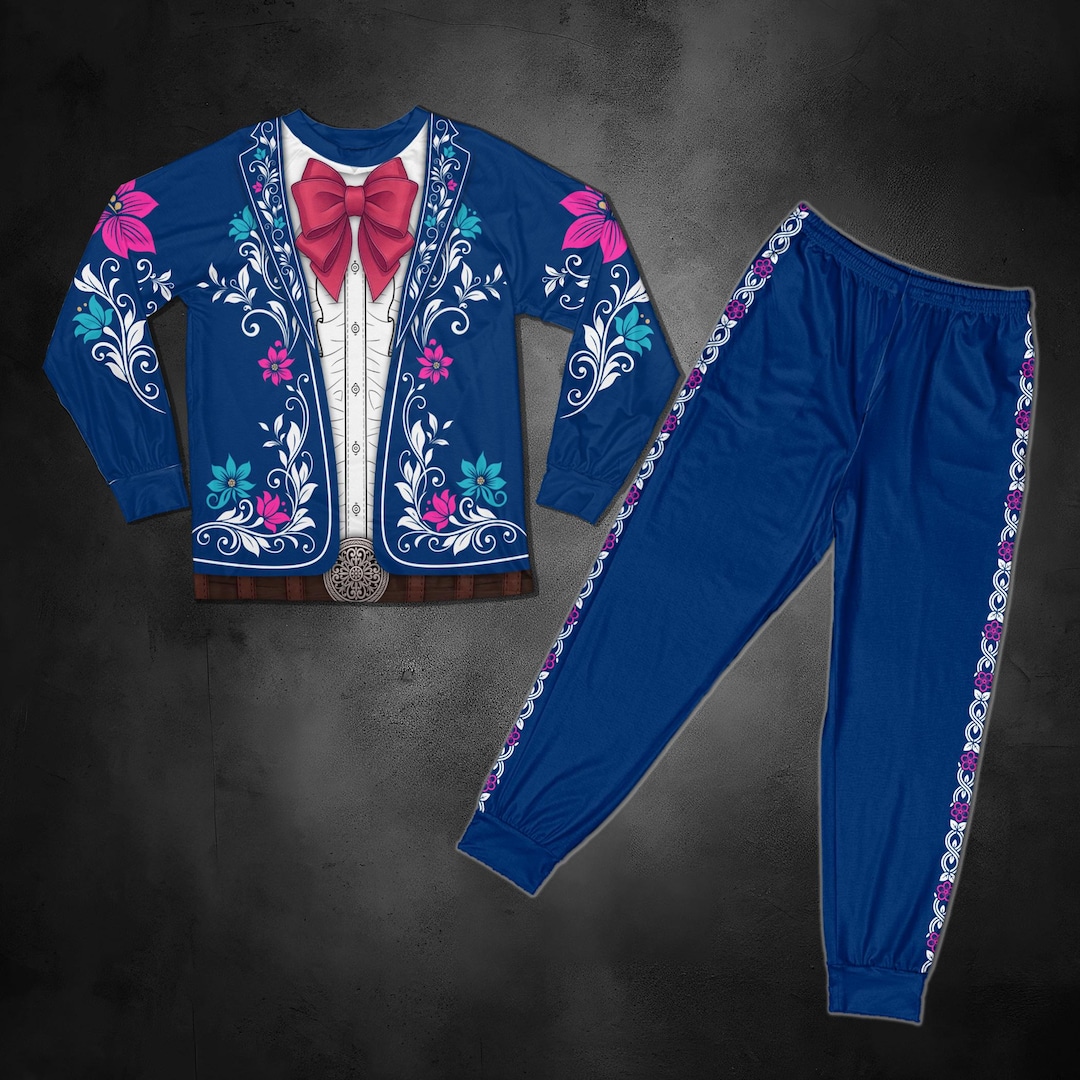 Ensemble long style mariachi charro, imprimé floral d'art populaire ...