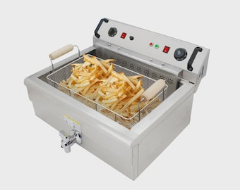 Commercial Deep Fryer | 30L | Electric Oil Fryer | Removable Basket | No plu 012557