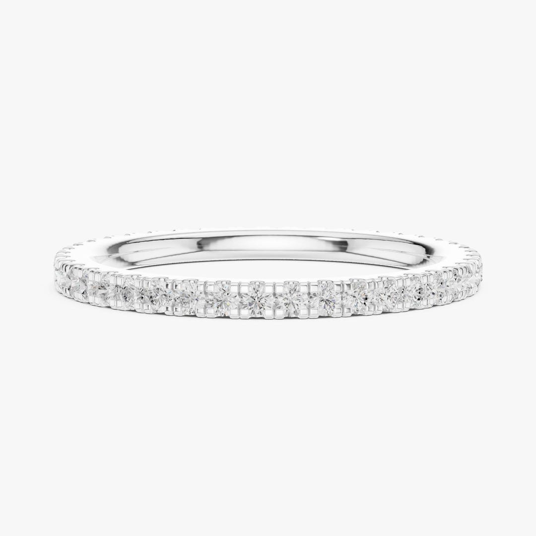 Diamond Wedding Band Full Eternity Ring 14k 10k 18k Gold Silver Rose ...