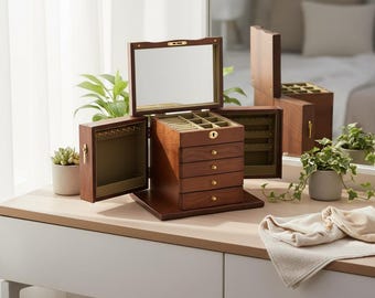 5 Layer Wooden Jewelry Organizer Box