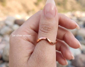 Handmade Pure Copper Thumb Ring, Statement Bohemian Jewelry, Minimalist Ring, Anxiety Worry Ring, Copper Jewelry