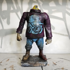 Graffitifigur Leksaksdel Staty Skulptur av Hoakser