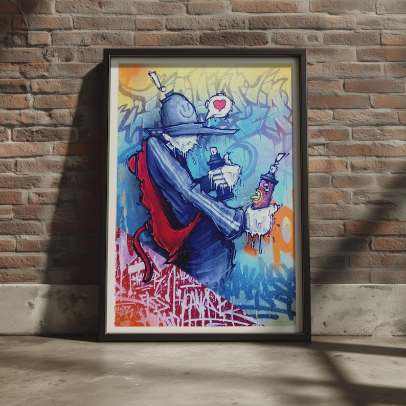 Graffiti Robot Spray Can Art Print - image 3