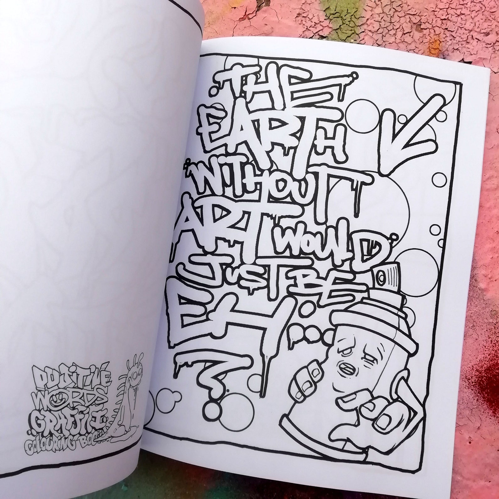 Positive Words Graffiti Colouring Book Coloring for All Ages - Etsy