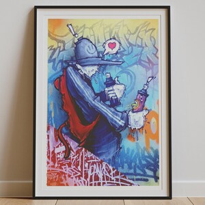 Graffiti Robot Spray Can Art Print - image 4