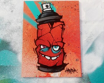 Spray Can Sketch Painting Red Blue