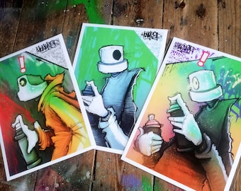 Nozzle Head Graffiti A4 Print Set Paintings by Hoakser