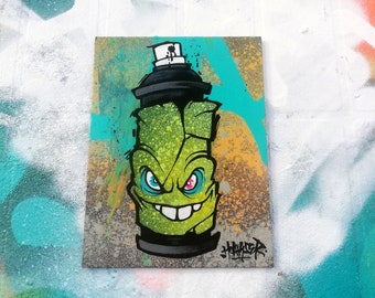 Spray Can Graffiti Sketch Painting Green Blue