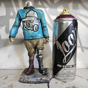 Graffitifigur Leksaksdel Staty Skulptur av Hoakser