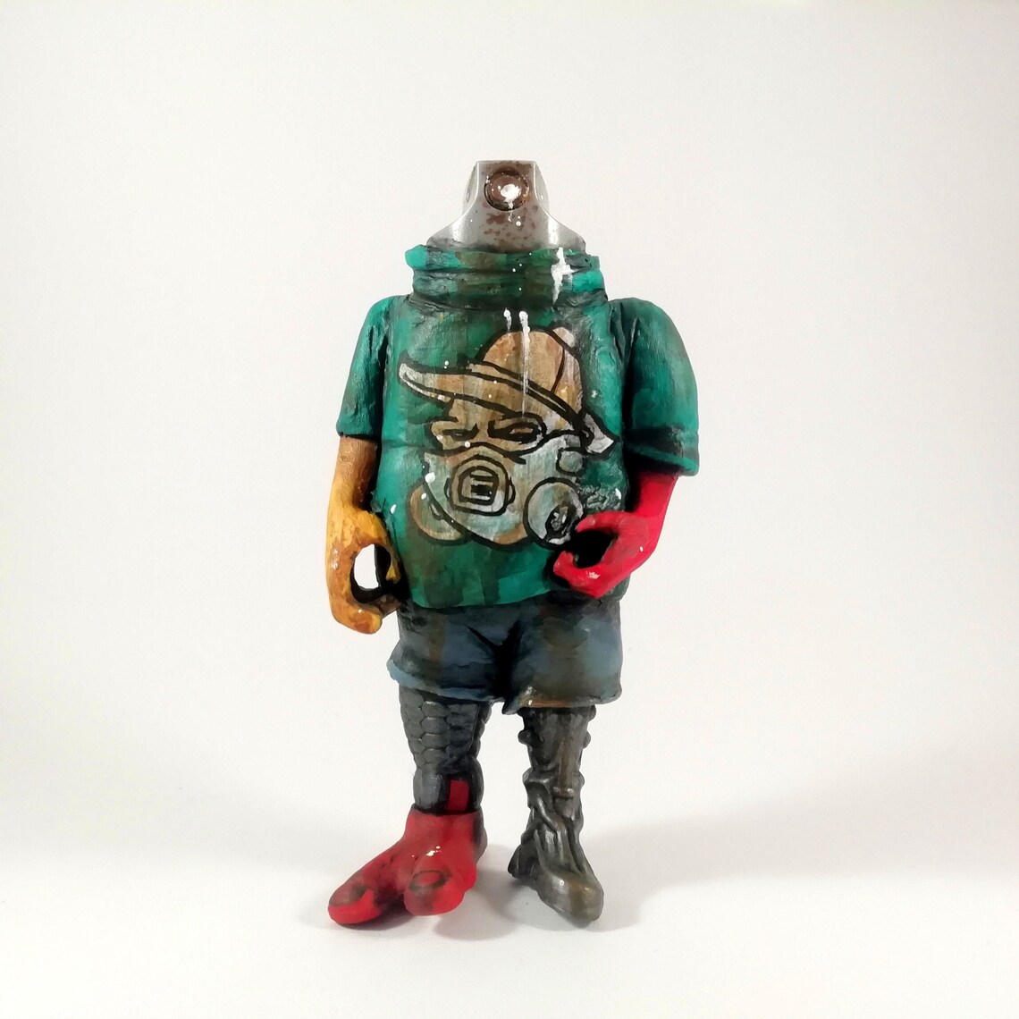 Toy part graffiti figure sculpture by Hoakser Etsy