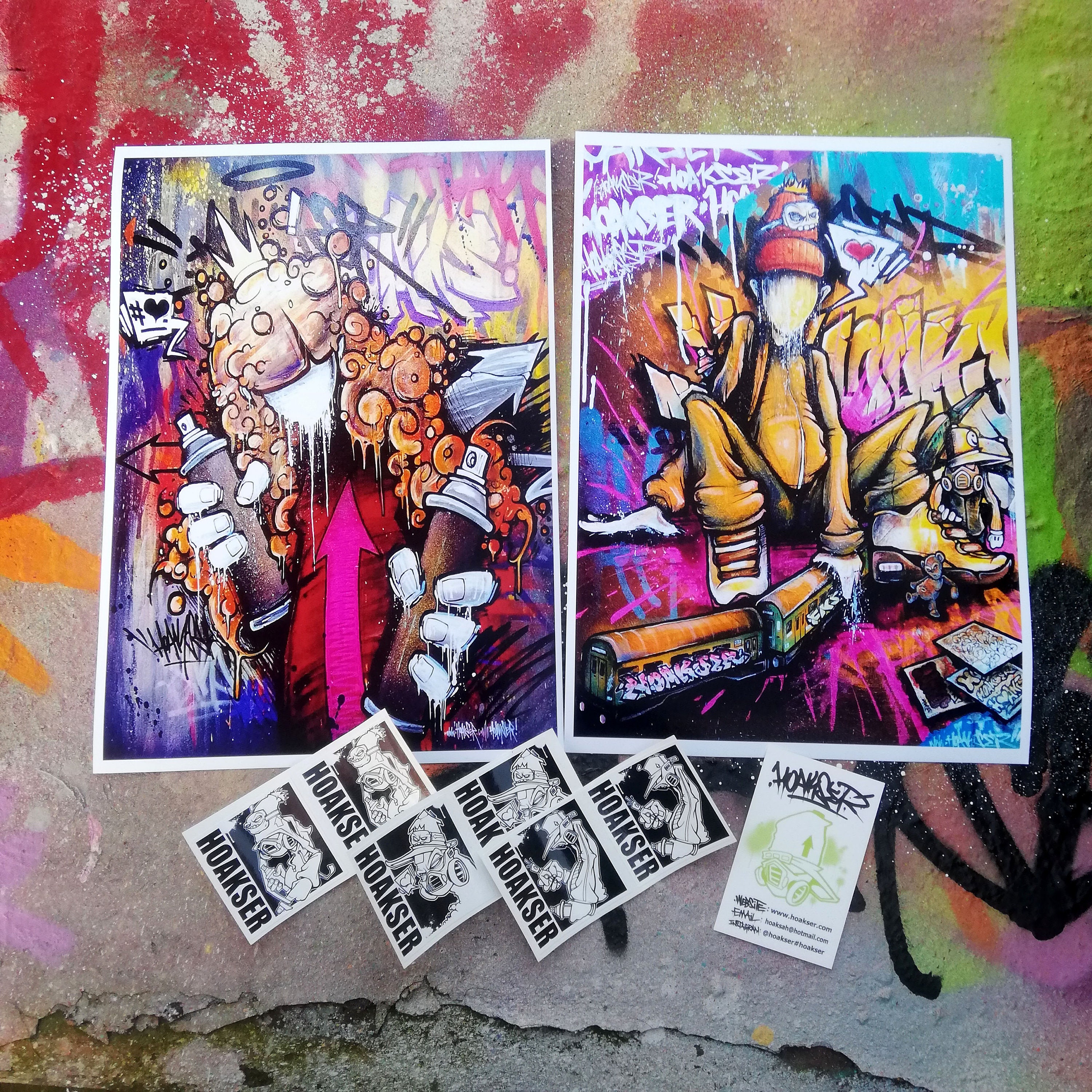 Drippy Faced Graffiti Characters 2 Prints With Stickers Etsy