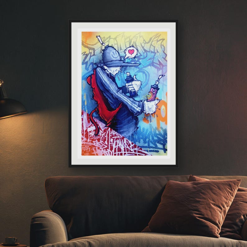 Graffiti Robot Spray Can Art Print - image 5