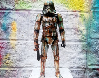 Star Wars Storm Trooper Large Figure Graffiti Patina Custom Painted