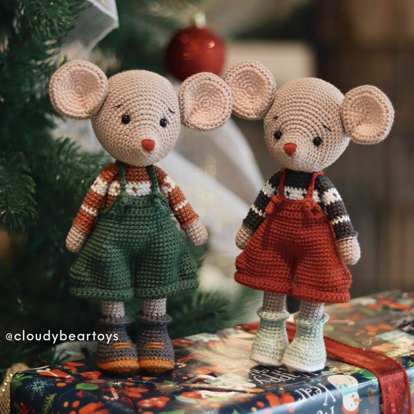 The Winter Mouse Crochet Pattern, Amigurumi Crochet Pattern, Handmade Christmas Toy