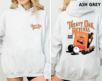Grafisch shirt vintage Treaty Oak Revival band, retro sweatshirt met ronde hals, T-shirt wereldtournee, shirts muziekband