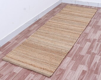 Handwoven Hemp Rug Dhurrie, 100% Natural Jute Hemp Hand Braided Rug, Hemp Jute Rug Bed Side Rug, Jute Area Runner, Traditional Rug