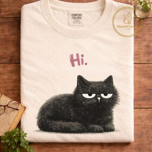 Mürrische schwarze Katze Shirt, lustiges Tier T-Shirt, Introvert Shirt, sarkastischer Humor Shirt, launisches Katzen Shirt, Katzenliebhaber Geschenk