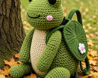 Virkmönster för ryggsäck med låg söm, Amigurumi-plyschleksak PDF