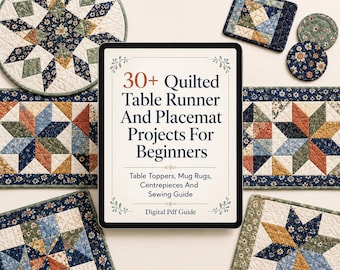30+ Quilted Table Runner and Placemat Projects for Beginners -  Table Toppers, Mug Rugs, Centrepieces and Sewing Guide