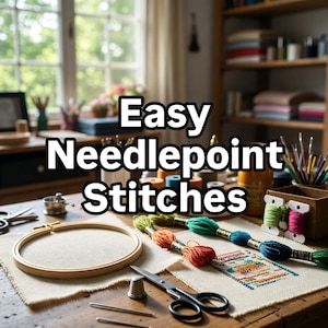 Easy Needlepoint Stitches for Beginners – Modern Embroidery Guide (PDF Download)
