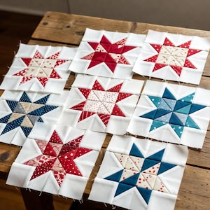 Paper-Pieced Star Quilt Blocks – Modern FPP Designs (PDF Pattern)
