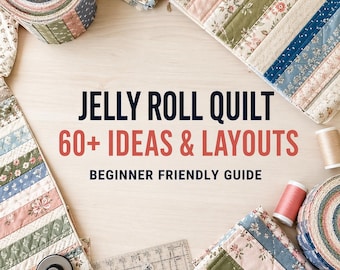 Colcha Jelly Roll: Mais de 60 Ideias e Guia de Layout - Modelos Fáceis de Colchas de Tiras, Técnicas Passo a Passo para Iniciantes