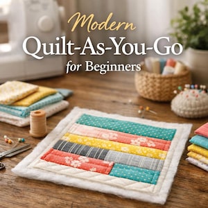 Quilt-As-You-Go moderno para iniciantes - Projetos simples em camadas que você pode terminar rapidamente (PDF)